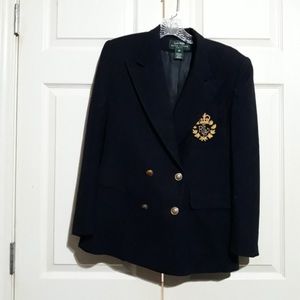 Vintage Ralph Lauren Black Blazer with Crown Crest